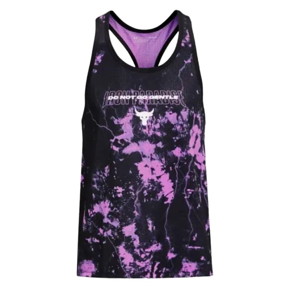 Under Armour Project Rock Mesh Tank Black Purple - Picture 3 of 3